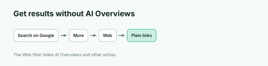 Steps to use the Google Web filter