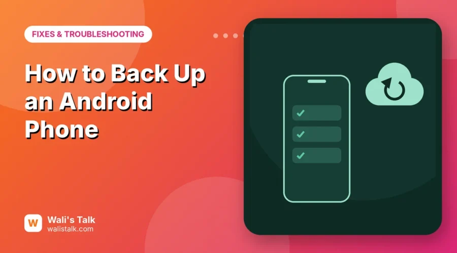 Illustration of an Android phone with a checklist and a cloud sync icon