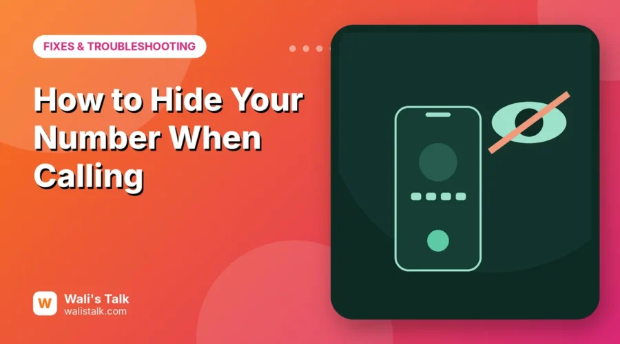 Illustration of a phone with a hidden caller and a crossed-out eye