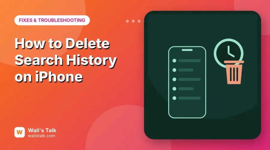 Illustration of a phone with a history list, a clock and a trash can