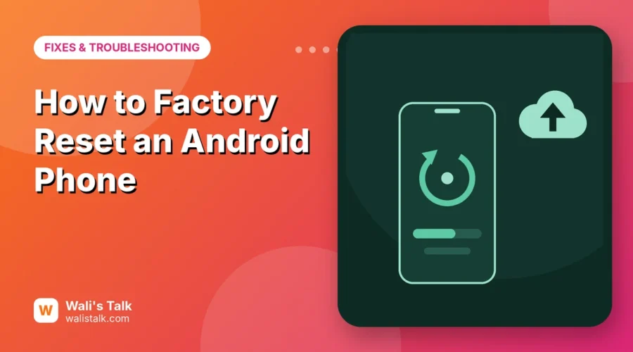 Illustration of an Android phone resetting with a progress bar and a cloud backup icon