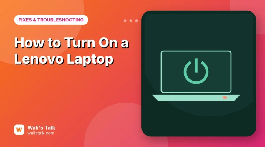 Illustration of a laptop with a power symbol on the screen
