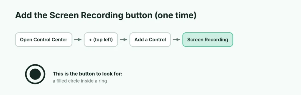 How to add the Screen Recording button to iPhone Control Center