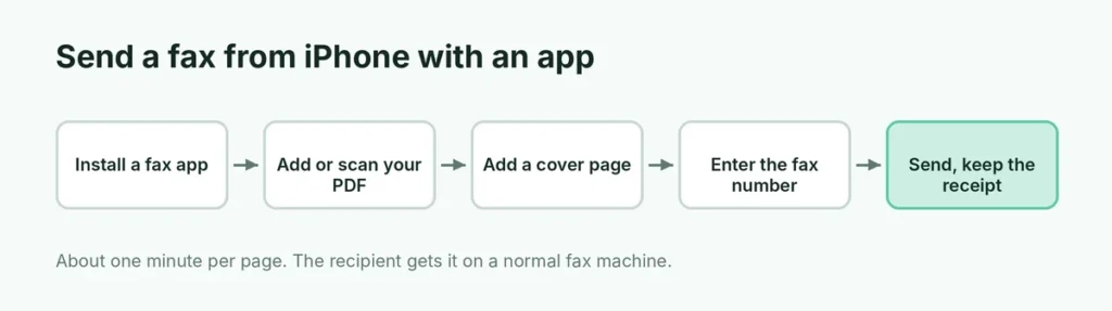 Steps to send a fax from iPhone with a fax app