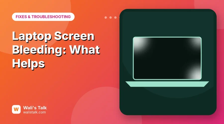 Illustration of a laptop with light leaking from the corners of a dark screen