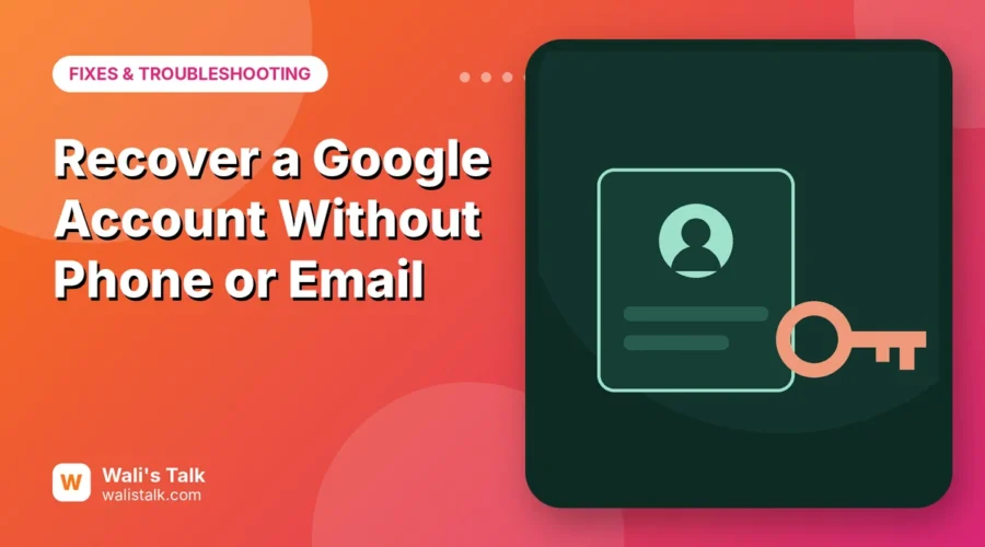 Illustration of a Google account profile card with a key