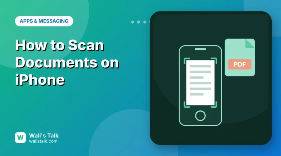 Illustration of a phone scanning a paper document into a PDF