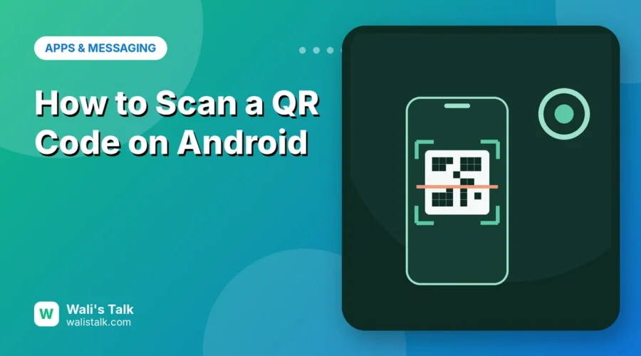Illustration of an Android phone scanning a QR code