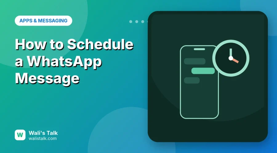 Illustration of a phone with a clock for scheduling messages