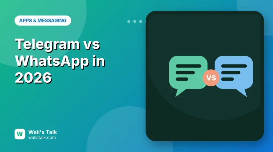 Illustration comparing two messaging apps side by side