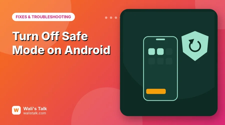 Illustration of an Android phone in safe mode with a shield and restart arrow