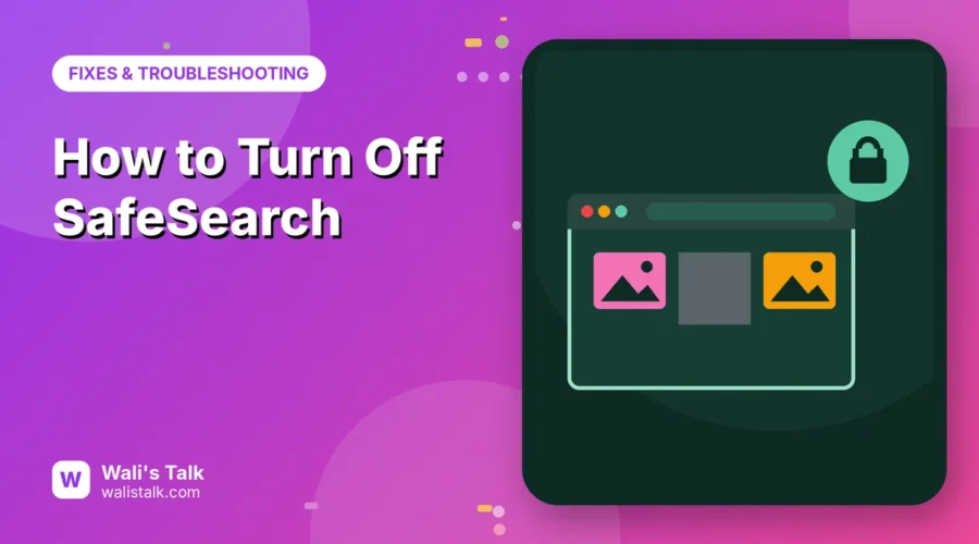 Illustration of a browser with blurred image results and a lock badge
