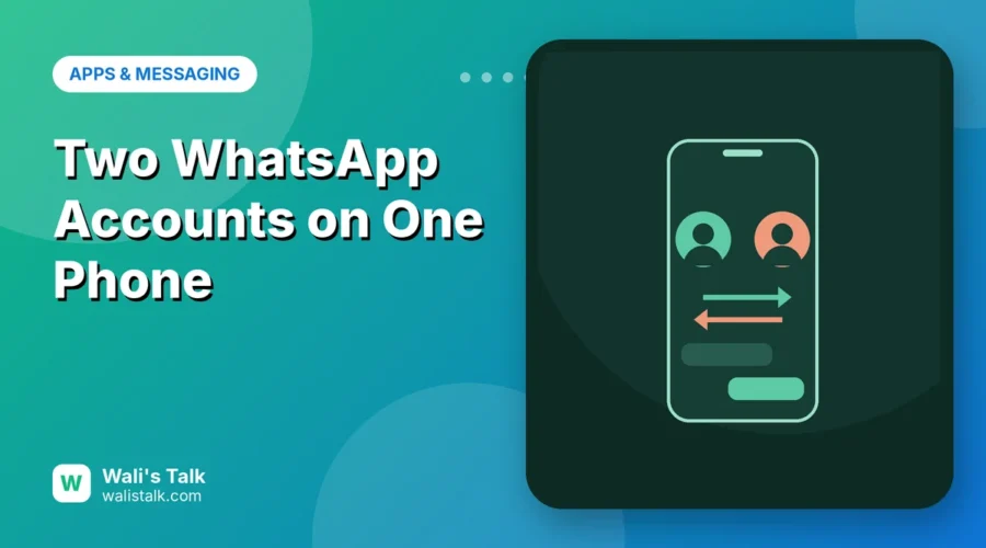 Illustration of one phone running two WhatsApp accounts