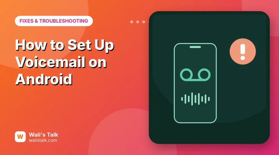 Illustration of a phone with a voicemail symbol and sound waves
