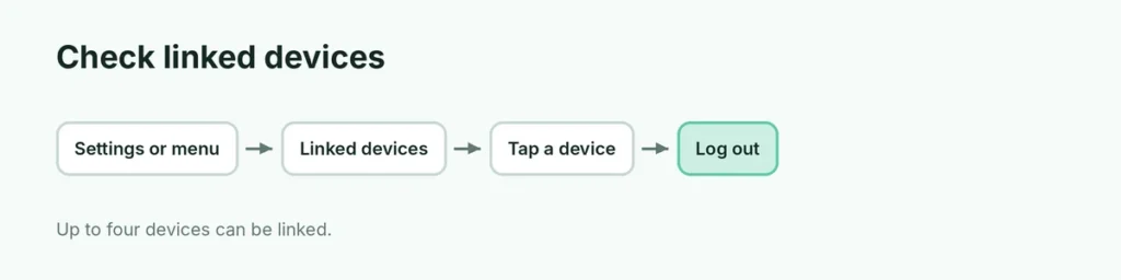 Path to check and log out WhatsApp linked devices