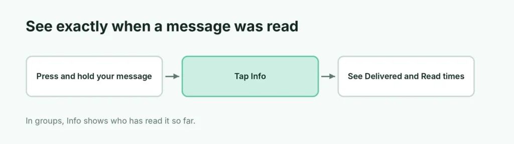 Steps to see when a WhatsApp message was delivered and read
