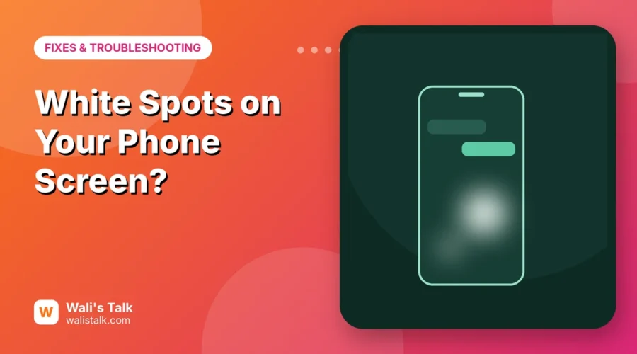 Illustration of a phone screen with a bright white spot